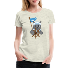 Load image into Gallery viewer, Door County Sailor Cat Contoured Premium T-Shirt - heather oatmeal
