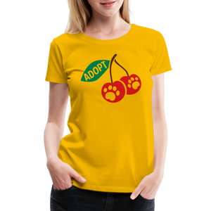 Door County Cherries Contoured Premium T-Shirt - sun yellow