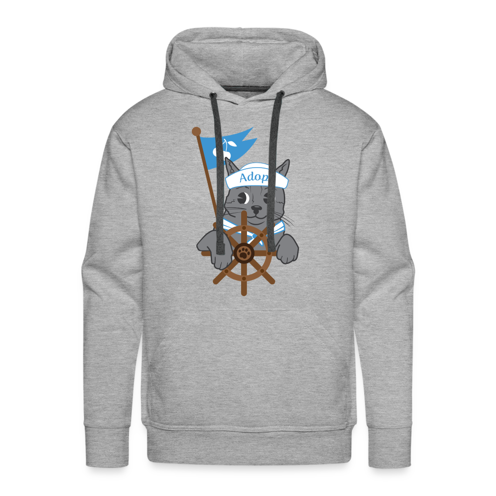 Door County Sailor Cat Premium Hoodie - heather grey