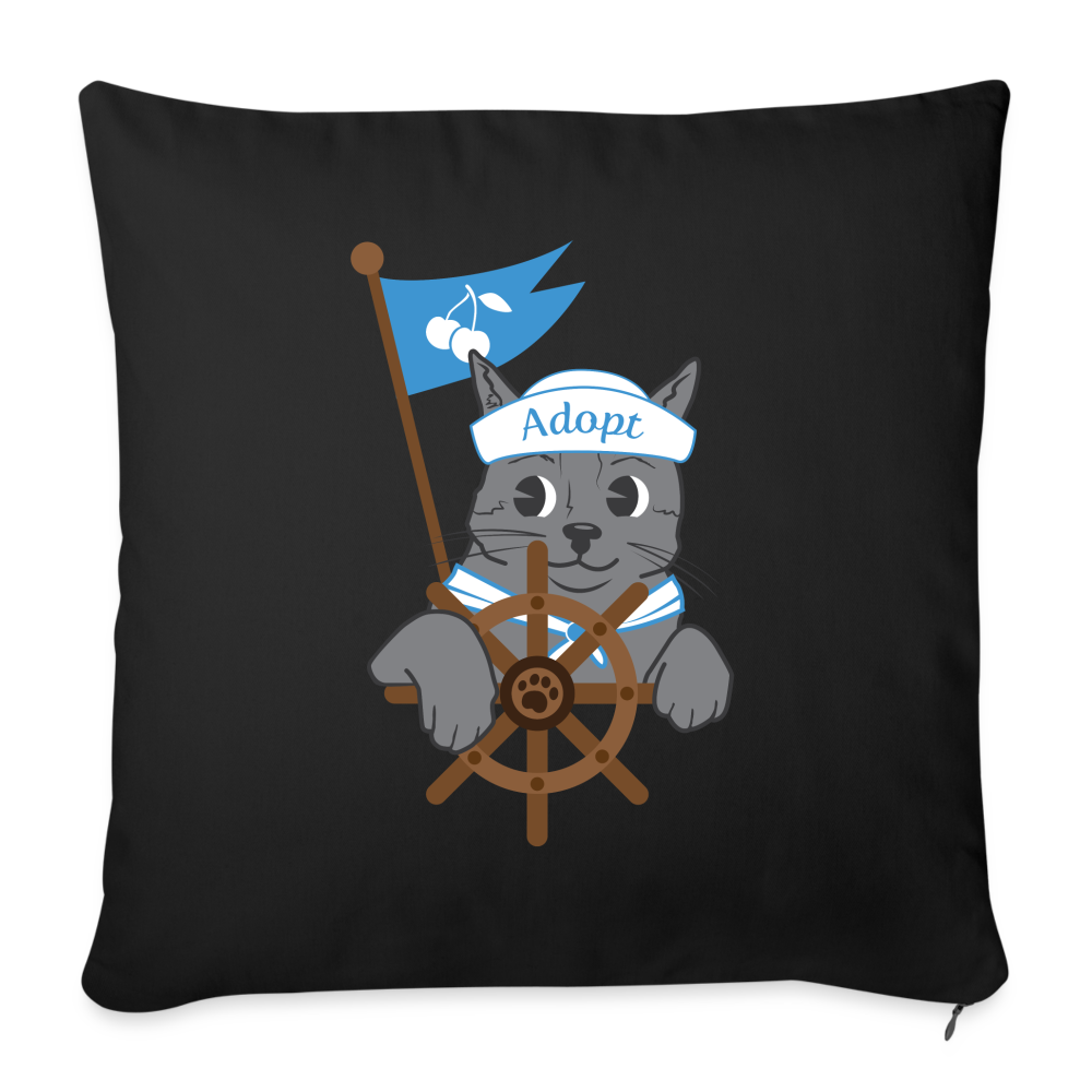 
                  
                    Door County Sailor Cat Throw Pillow Cover 18” x 18” - black
                  
                