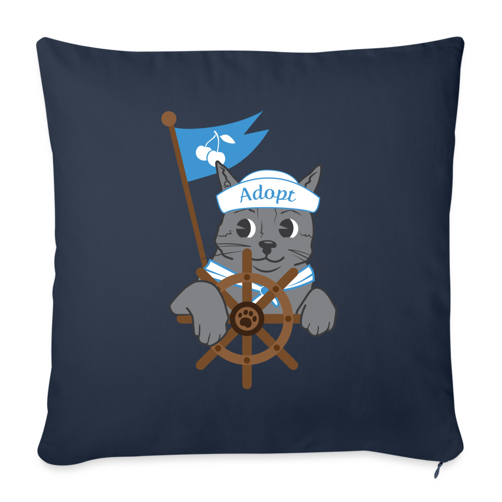 
                  
                    Door County Sailor Cat Throw Pillow Cover 18” x 18” - navy
                  
                