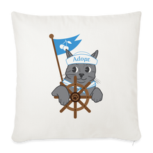 Load image into Gallery viewer, Door County Sailor Cat Throw Pillow Cover 18” x 18” - natural white