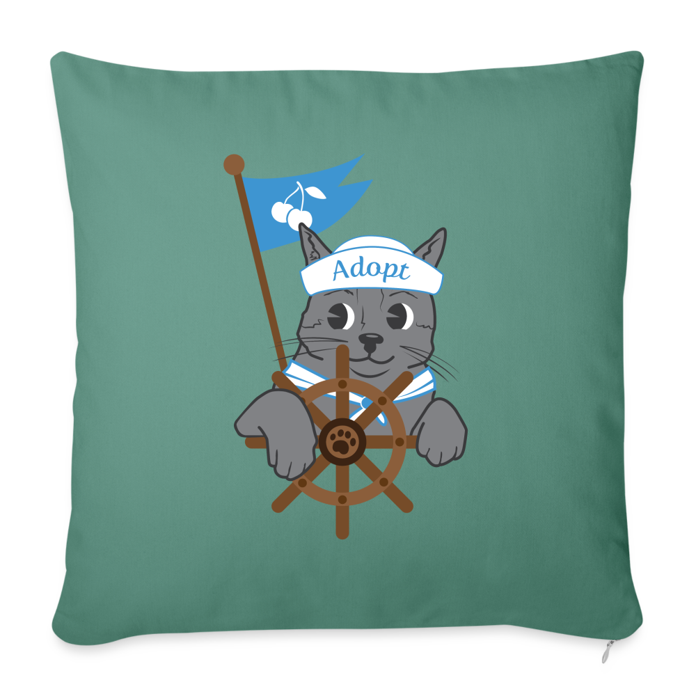 
                  
                    Door County Sailor Cat Throw Pillow Cover 18” x 18” - cypress green
                  
                