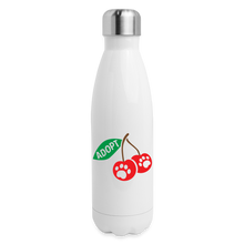 Load image into Gallery viewer, Door County Cherries Insulated Stainless Steel Water Bottle - white