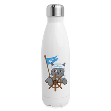 Load image into Gallery viewer, Door County Sailor Cat Insulated Stainless Steel Water Bottle - white