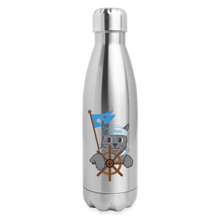 Load image into Gallery viewer, Door County Sailor Cat Insulated Stainless Steel Water Bottle - silver