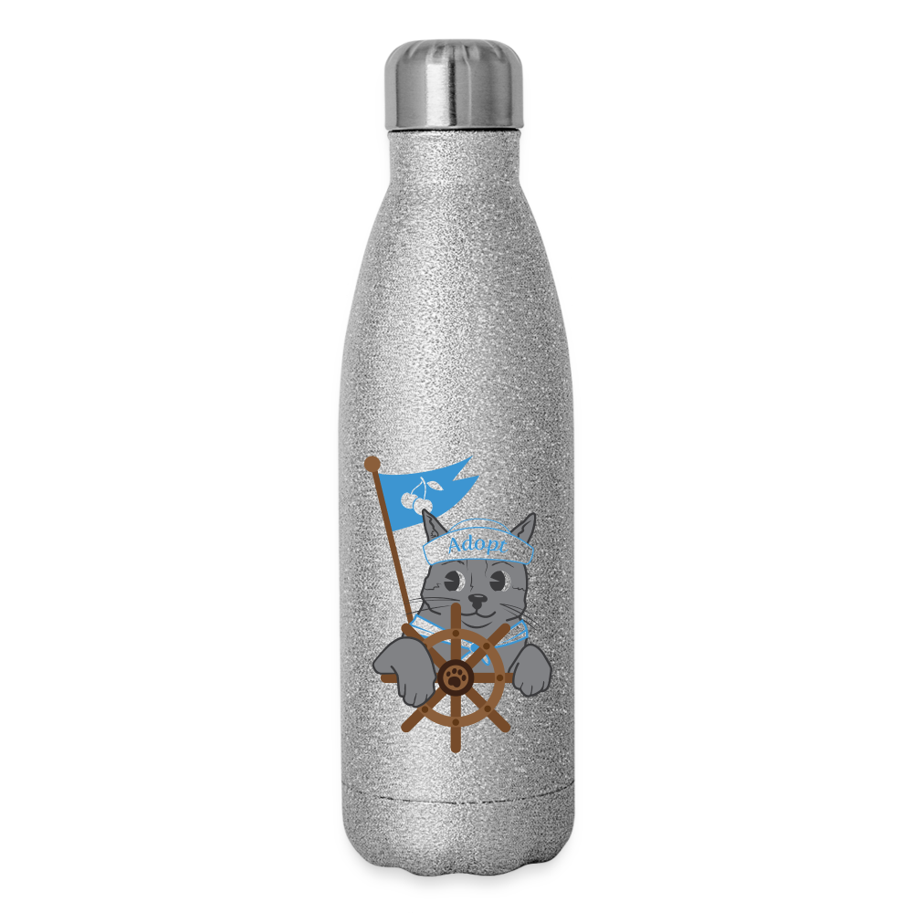 
                  
                    Door County Sailor Cat Insulated Stainless Steel Water Bottle - silver glitter
                  
                