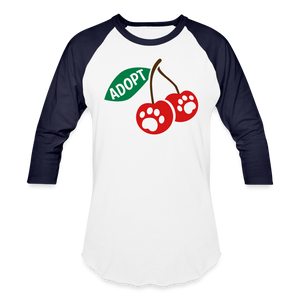 Door County Cherries Baseball T-Shirt - white/navy