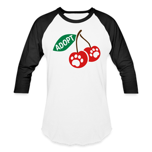 Door County Cherries Baseball T-Shirt - white/black