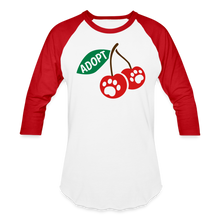 Load image into Gallery viewer, Door County Cherries Baseball T-Shirt - white/red