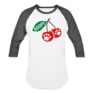 Door County Cherries Baseball T-Shirt - white/charcoal