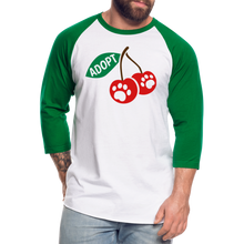 Load image into Gallery viewer, Door County Cherries Baseball T-Shirt - white/kelly green