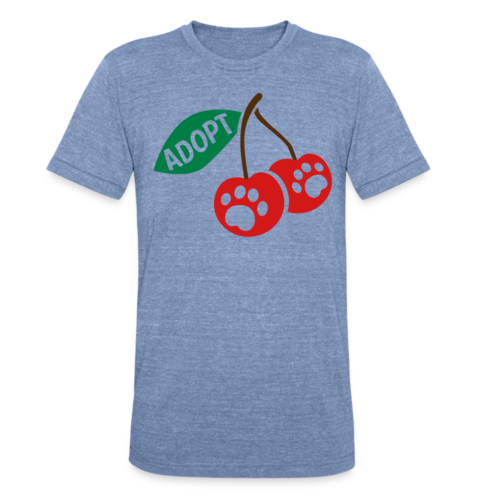 Door County Cherries Tri-Blend T-Shirt - heather blue