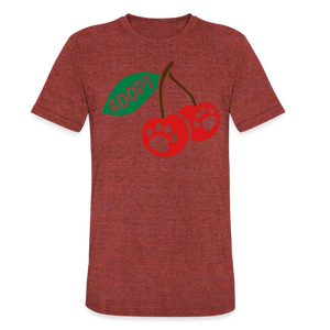 Door County Cherries Tri-Blend T-Shirt - heather cranberry
