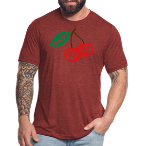Door County Cherries Tri-Blend T-Shirt - heather cranberry