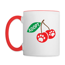Load image into Gallery viewer, Door County Cherries Contrast Coffee Mug - white/red