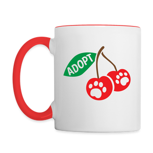 Door County Cherries Contrast Coffee Mug - white/red