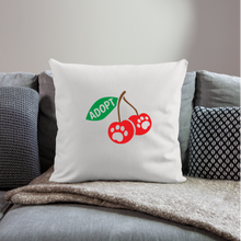 Load image into Gallery viewer, Door County Cherries Throw Pillow Cover 18” x 18” - natural white