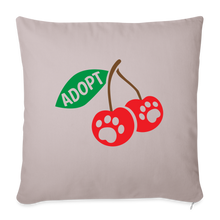 Load image into Gallery viewer, Door County Cherries Throw Pillow Cover 18” x 18” - light taupe