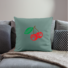Load image into Gallery viewer, Door County Cherries Throw Pillow Cover 18” x 18” - cypress green