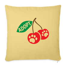 Load image into Gallery viewer, Door County Cherries Throw Pillow Cover 18” x 18” - washed yellow