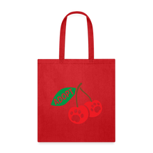 Load image into Gallery viewer, Door County Cherries Tote Bag - red
