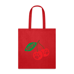 Door County Cherries Tote Bag - red