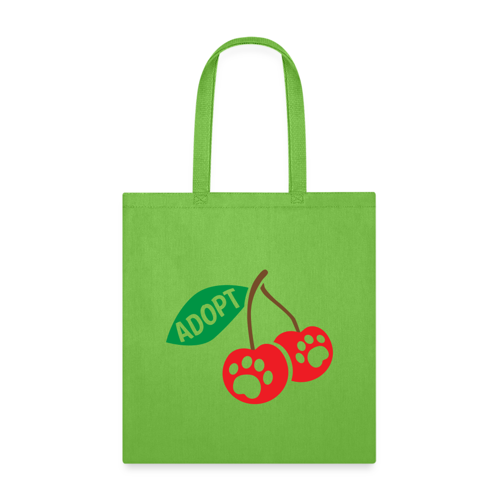 Door County Cherries Tote Bag - lime green