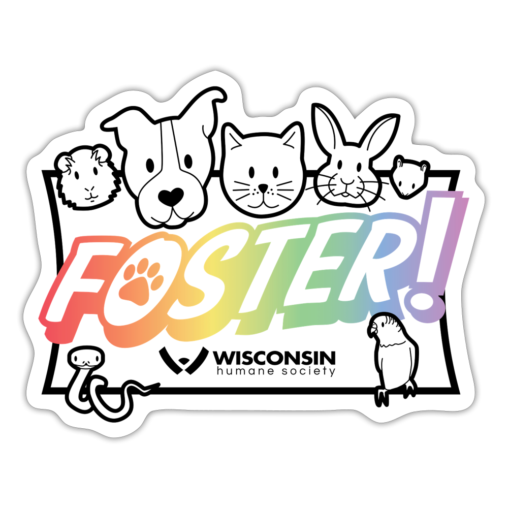 Foster Pride Sticker - white matte
