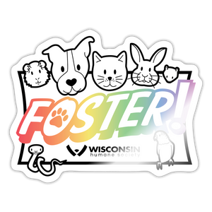 Foster Pride Sticker - white glossy