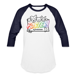 Foster Pride Baseball T-Shirt - white/navy