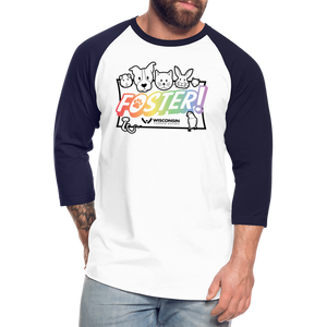 Foster Pride Baseball T-Shirt - white/navy