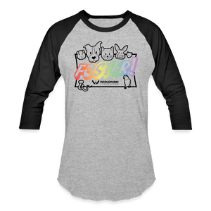 Foster Pride Baseball T-Shirt - heather gray/black