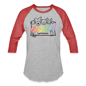 Foster Pride Baseball T-Shirt - heather gray/red