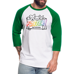Foster Pride Baseball T-Shirt - white/kelly green