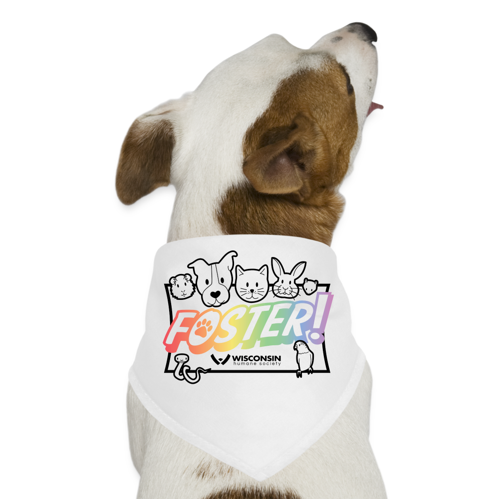 Foster Pride Dog Bandana - white