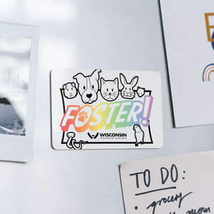 Foster Pride Rectangle Magnet - white