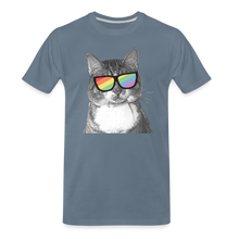 Load image into Gallery viewer, Pride Cat Classic Premium T-Shirt - steel blue