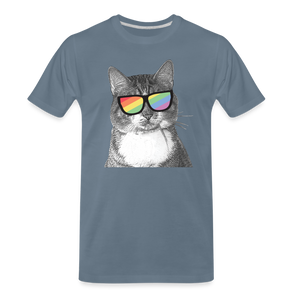 Pride Cat Classic Premium T-Shirt - steel blue