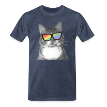 Load image into Gallery viewer, Pride Cat Classic Premium T-Shirt - heather blue