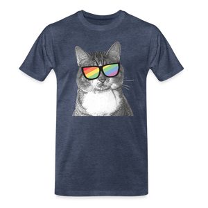 Pride Cat Classic Premium T-Shirt - heather blue