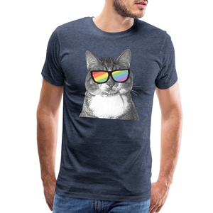 Pride Cat Classic Premium T-Shirt - heather blue