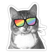 Load image into Gallery viewer, Pride Cat Sticker - white matte