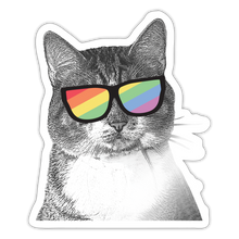 Load image into Gallery viewer, Pride Cat Sticker - white glossy