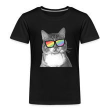 Load image into Gallery viewer, Pride Cat Kids&#39; Premium T-Shirt - black