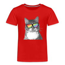 Load image into Gallery viewer, Pride Cat Kids&#39; Premium T-Shirt - red
