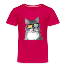 Load image into Gallery viewer, Pride Cat Kids&#39; Premium T-Shirt - dark pink