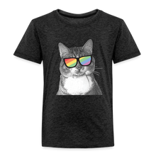 Load image into Gallery viewer, Pride Cat Kids&#39; Premium T-Shirt - charcoal grey