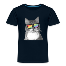 Load image into Gallery viewer, Pride Cat Kids&#39; Premium T-Shirt - deep navy