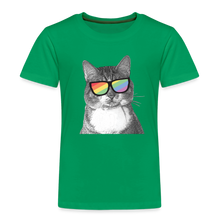 Load image into Gallery viewer, Pride Cat Kids&#39; Premium T-Shirt - kelly green